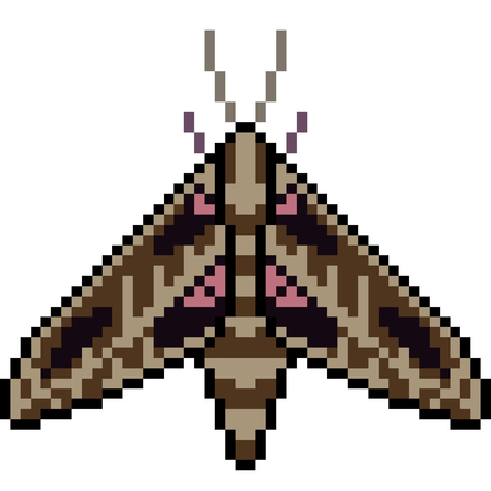 Pixel art insect mothのイラスト素材