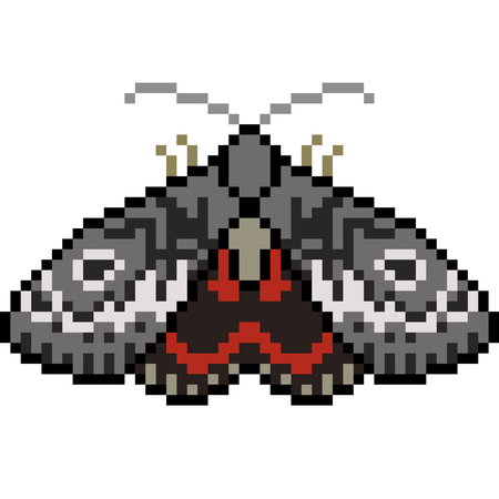 Pixel art insect mothのイラスト素材