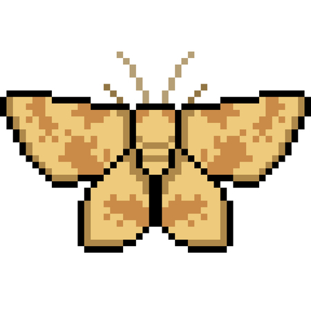 Pixel art insect mothのイラスト素材