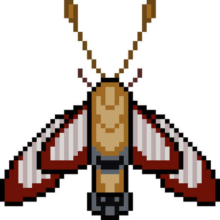 Pixel art insect mothのイラスト素材