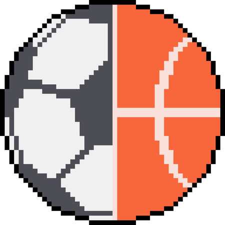 vector pixel art ball game isolatedのイラスト素材