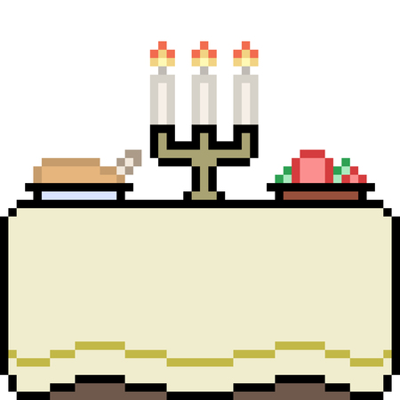 vector pixel art food celebrate isolatedのイラスト素材