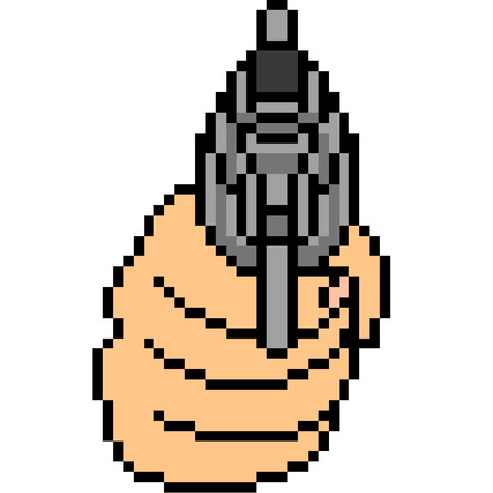 Vector pixel art gun shot isolatedのイラスト素材