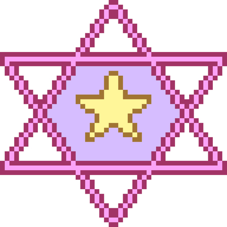 vector pixel art magic star isolatedのイラスト素材