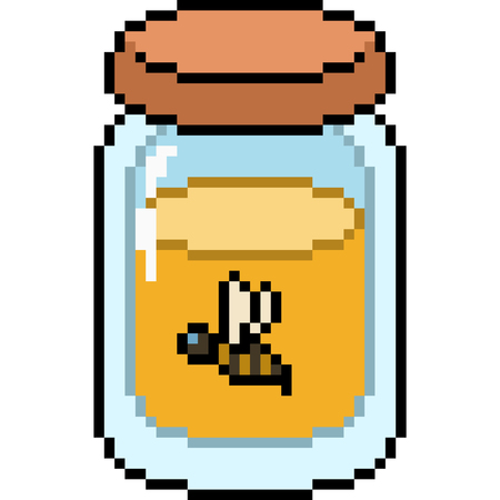 vector pixel art honey isolatedのイラスト素材