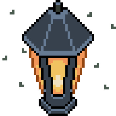 Vector pixel art lamp isolatedのイラスト素材