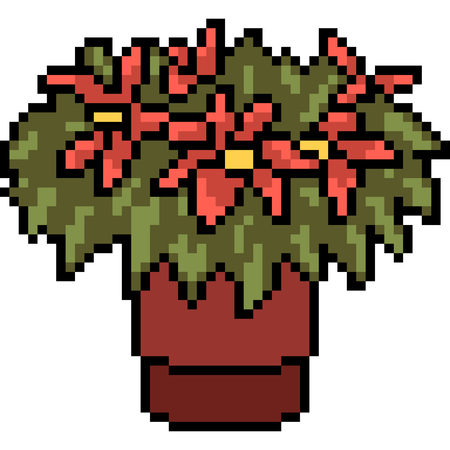 Pixel art plant potのイラスト素材