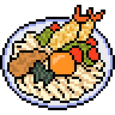 Vector pixel art food isolatedのイラスト素材