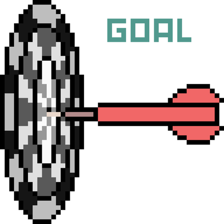 Vector pixel art darts target isolatedのイラスト素材