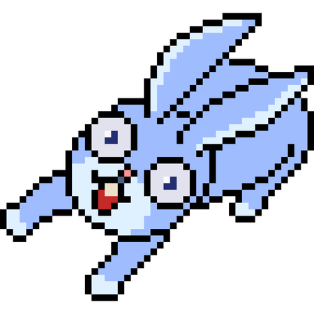 vector pixel art bunny isolatedのイラスト素材