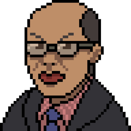 vector pixel art business black man isolated cartoon
