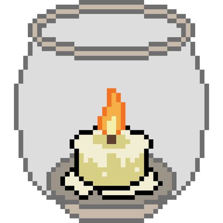 vector pixel art candle glass isolated cartoonのイラスト素材