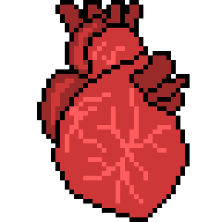 vector pixel art heart isolated cartoonのイラスト素材
