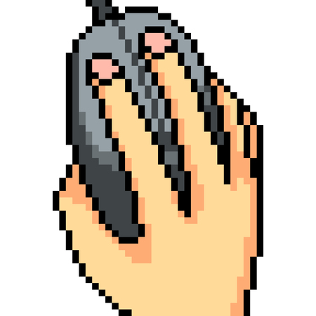 vector pixel art hand mouse isolated cartoonのイラスト素材