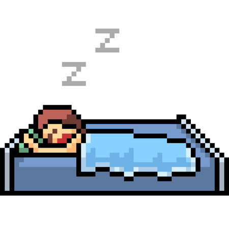 vector pixel art sleep snore isolated cartoonのイラスト素材
