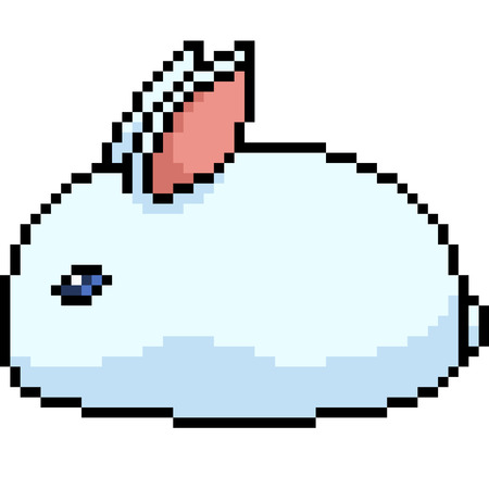 vector pixel art rabbit furball isolated cartoonのイラスト素材
