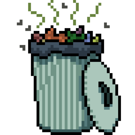 Pixel art trash canのイラスト素材