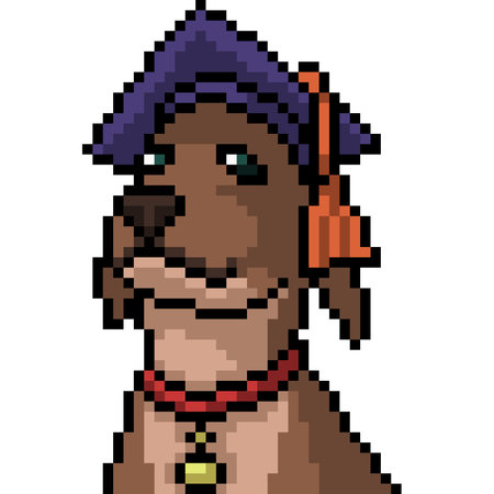 vector pixel art doctor dog isolated cartoon