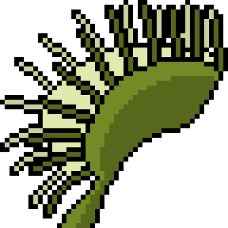 vector pixel art dionaea isolated cartoonのイラスト素材