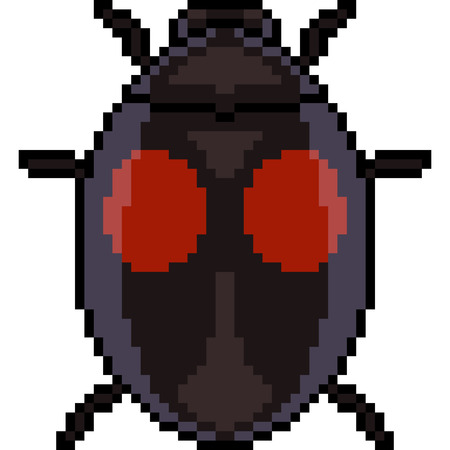 vector pixel art beetle isolated cartoonのイラスト素材