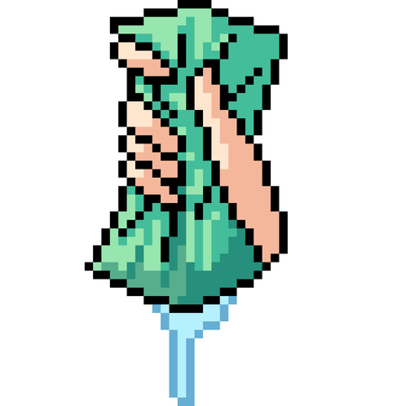 vector pixel art sponge isolated cartoonのイラスト素材