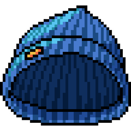 vector pixel art sweater hat isolated cartoonのイラスト素材