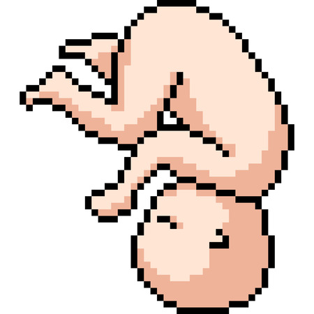 vector pixel art baby isolated cartoonのイラスト素材