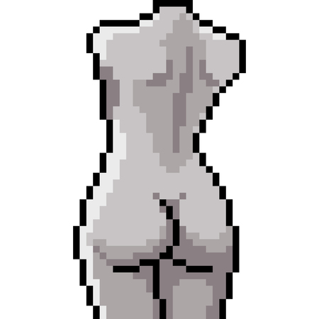 vector pixel art sculpture woman isolated cartoonのイラスト素材