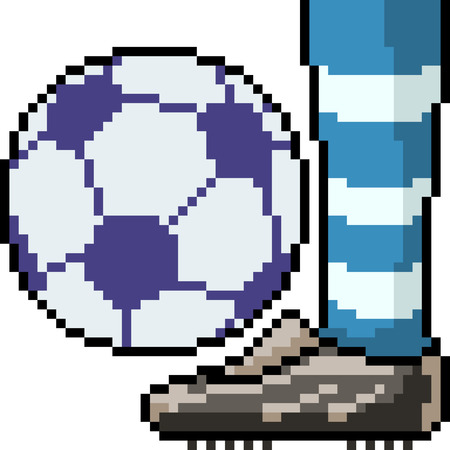 vector pixel art football player leg isolated cartoonのイラスト素材