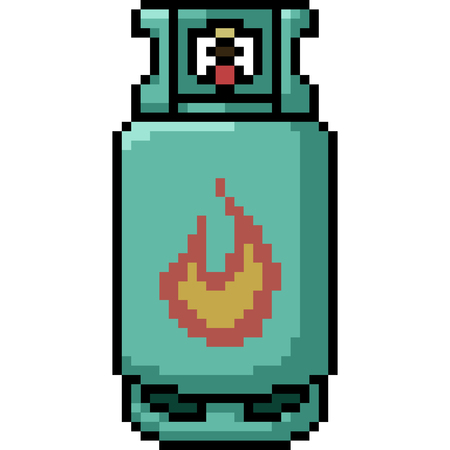 vector pixel art gas tank isolated cartoonのイラスト素材