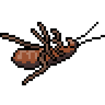 vector pixel art cockroach dead isolated cartoon
のイラスト素材