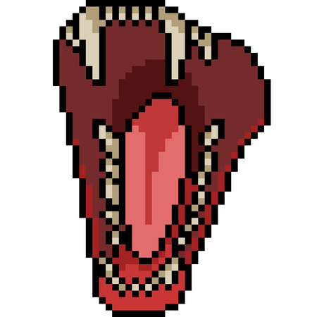 vector pixel art monster fang isolated cartoonのイラスト素材