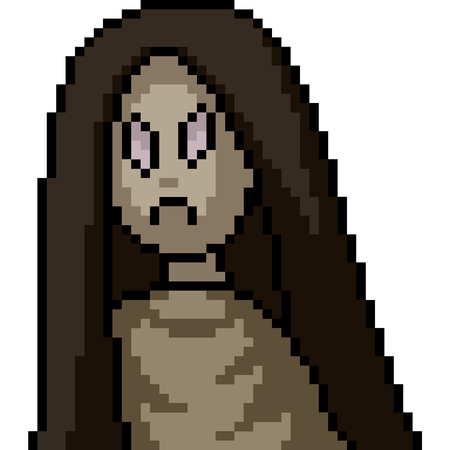 vector pixel art ghost girl isolated cartoonのイラスト素材