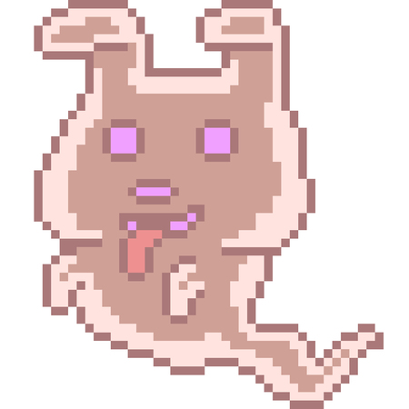 vector pixel art pet spirit isolated cartoonのイラスト素材