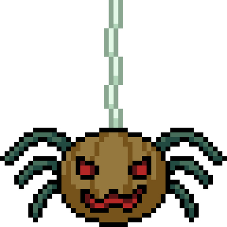 vector pixel art halloween monster isolated cartoonのイラスト素材