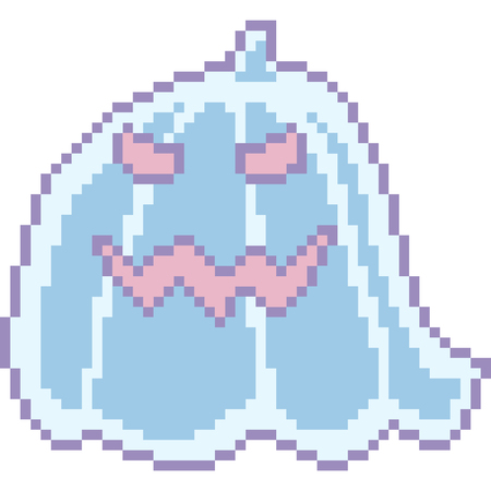 vector pixel art halloween ghost isolated cartoonのイラスト素材
