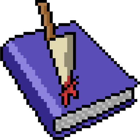 vector pixel art murder book isolated cartoonのイラスト素材