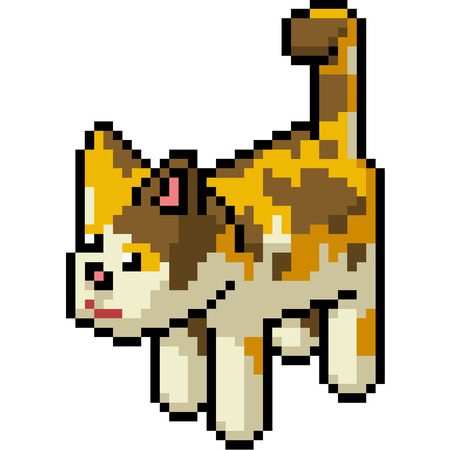vector pixel art cat pet isolated cartoon
のイラスト素材