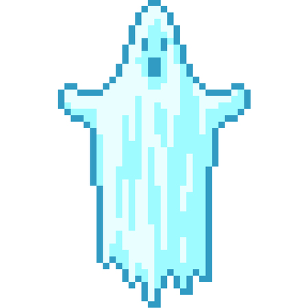 vector pixel art blanket ghost isolated cartoon
のイラスト素材