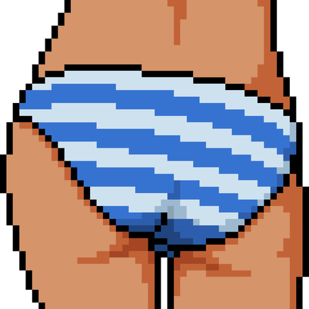 vector pixel art panty butt isolated cartoonのイラスト素材