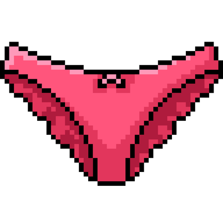 vector pixel art red panty isolated cartoonのイラスト素材