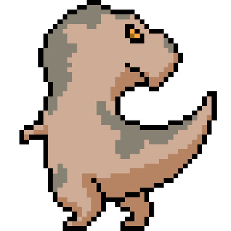 vector pixel art tyrannosaurus isolated cartoonのイラスト素材