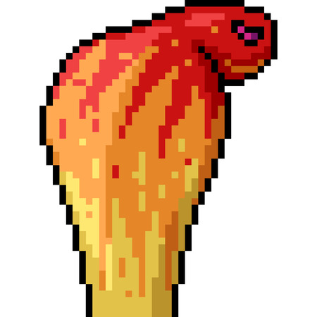 vector pixel art cobra fierce isolated cartoonのイラスト素材