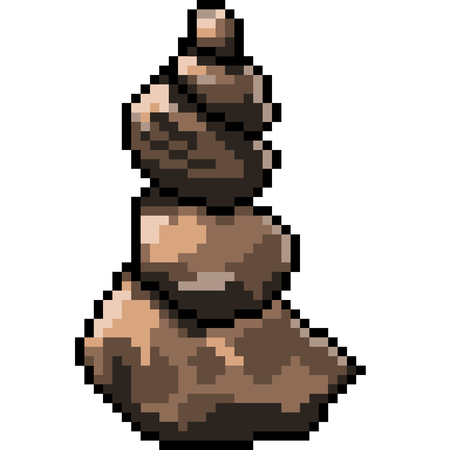 vector pixel art abstract stone isolated cartoonのイラスト素材