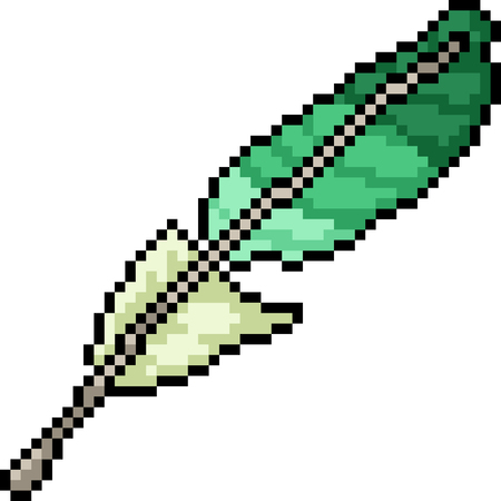 vector pixel art feather isolated cartoonのイラスト素材