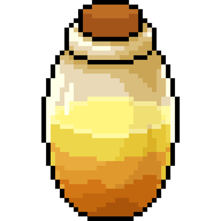 vector pixel art potion bottle isolated cartoonのイラスト素材