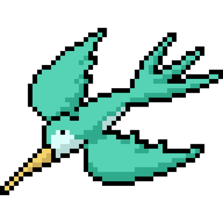 vector pixel art swallow isolated cartoonのイラスト素材