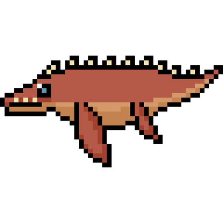 vector pixel art monster isolated cartoonのイラスト素材