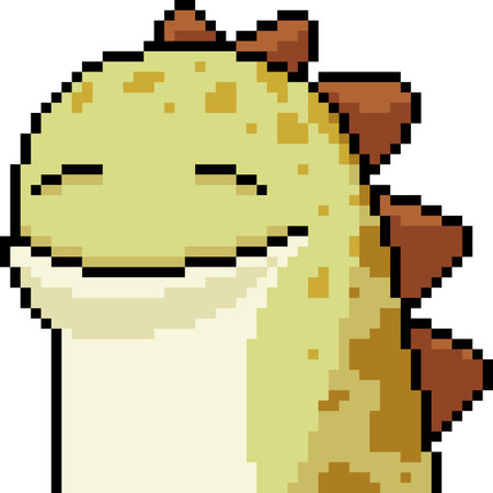 vector pixel art monster smile isolated cartoon