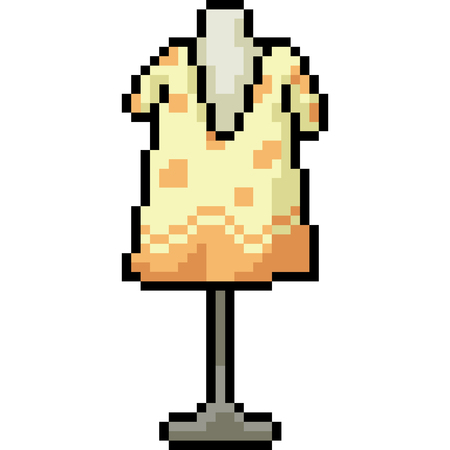 vector pixel art fashion shirt isolated cartoonのイラスト素材